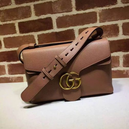 GG 2015 NEW GG Marmont 401173 Brown Women Shoulder Bags
