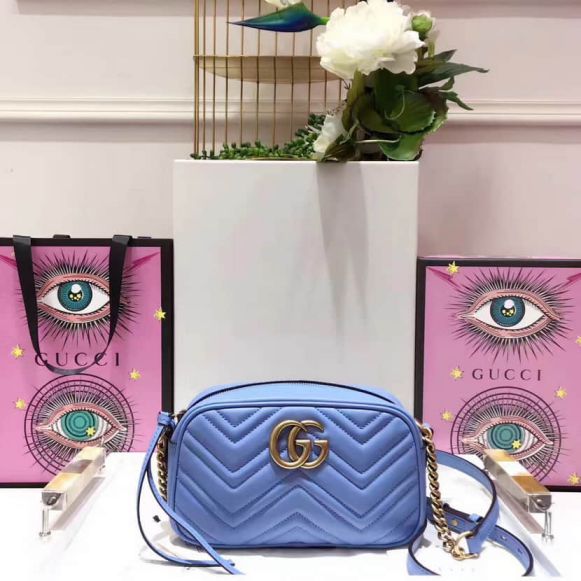 GG Marmont 447632 Blue Women Shoulder Bags
