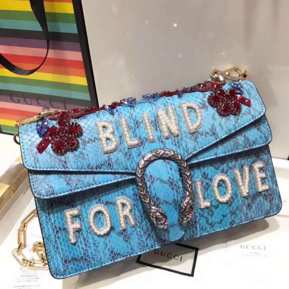 GG DIONYSUS Limited Edition BLIND FOR LOVE Snake Chain 400249 Women Shoulder Bags