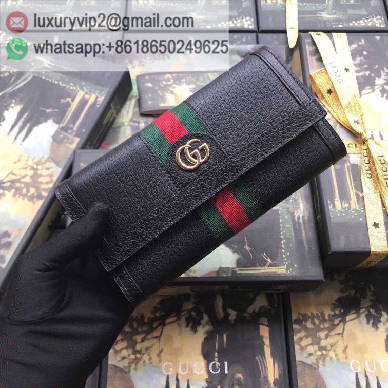 GG Ophidia 523153 Black Women Leather Wallets