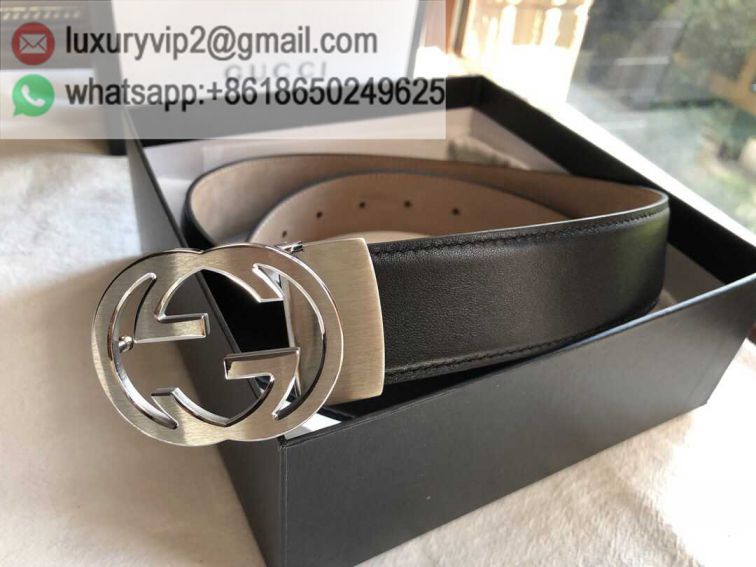 GG Cutout Leather 3.5cm Men Belts