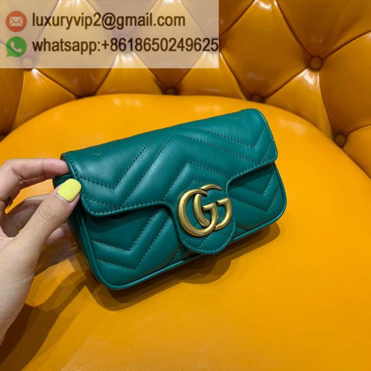 GG marmont supermini MINI CHAIN 476433 Green Women Shoulder Bags