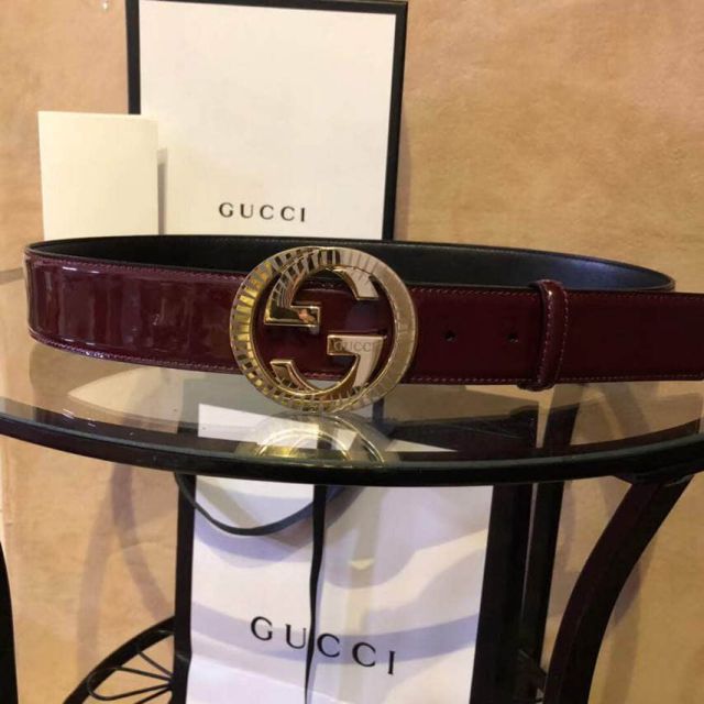 GG 38mm Patent Leather Red 2 Men Belts