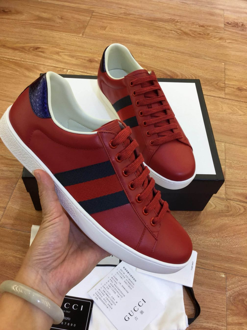GG 2018SS Leather Sneakers Men Shoes
