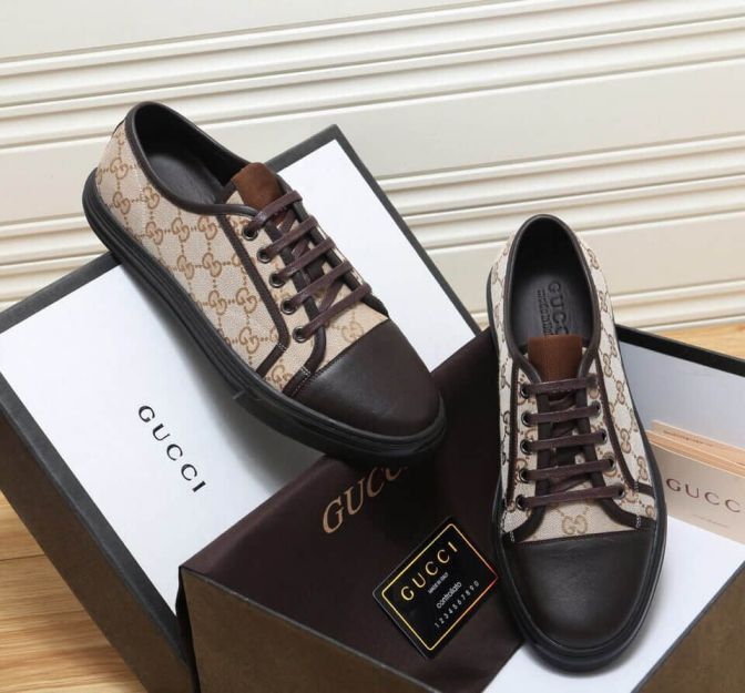 GG 2018 Leather Sneakers386752 9LN1162 Men Shoes