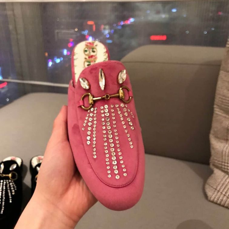 GG 2018 Classic Leather Slippers Low Women Shoes
