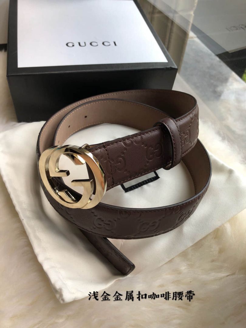 GG made in Italy Classic GG Leather Signature Men Belts
