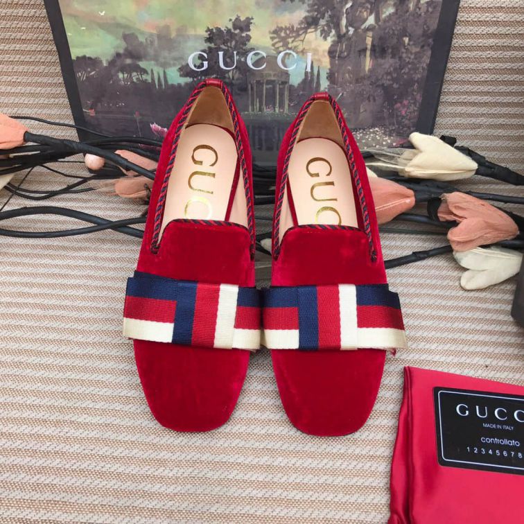 GG 2018SS Embroidery Low Ballet Women Shoes