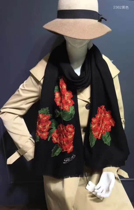 GG 2018FW Embroidery Women Scarves