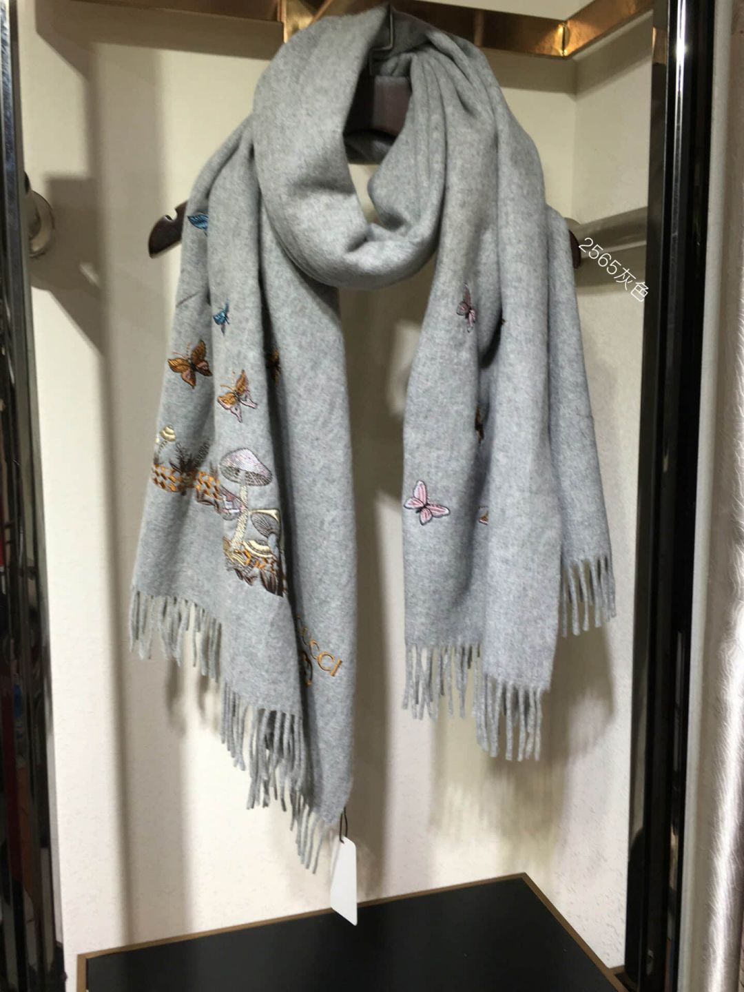 GG 2018 Embroidery Cashmere Women Scarves