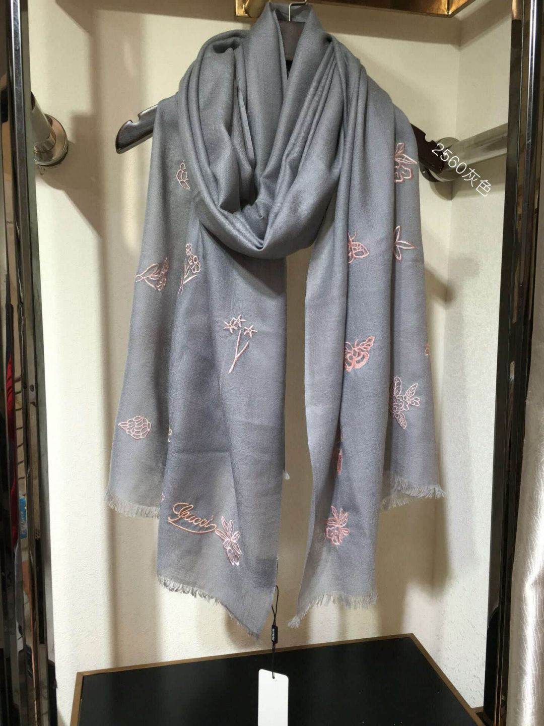 GG Embroidery Cashmere Women Scarves