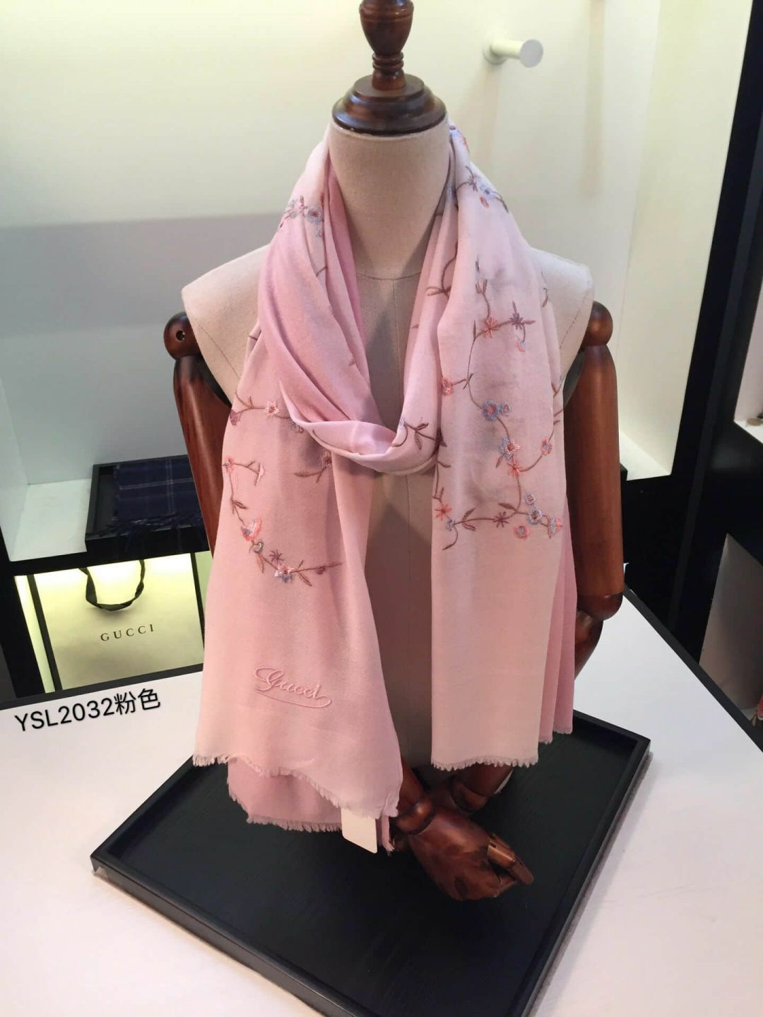 GG 2018 Cashmere Embroidery Women Scarves