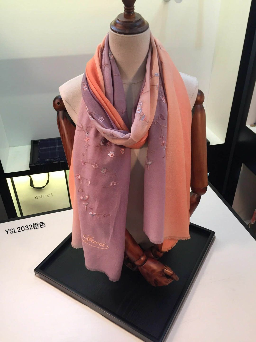 GG 2018 Cashmere Embroidery Women Scarves