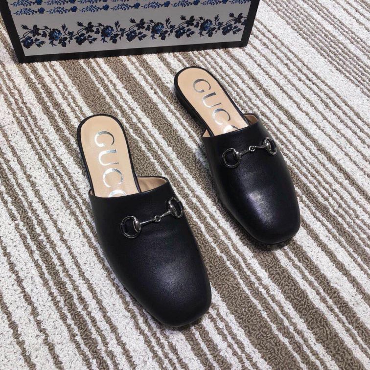 GG 2019SS Leather Soft Women Leather Slippers