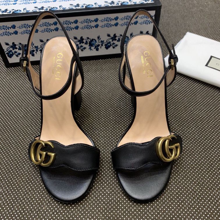 GG 2019SS Leather 10.5CM High Women Sandals