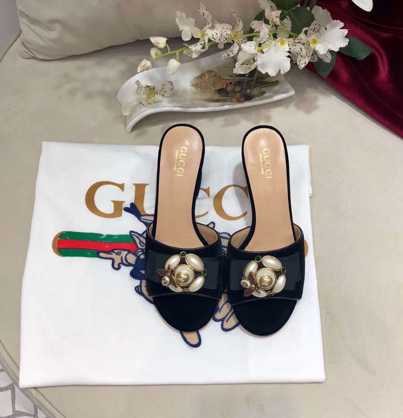 GG Soft Leather High Women Sandals