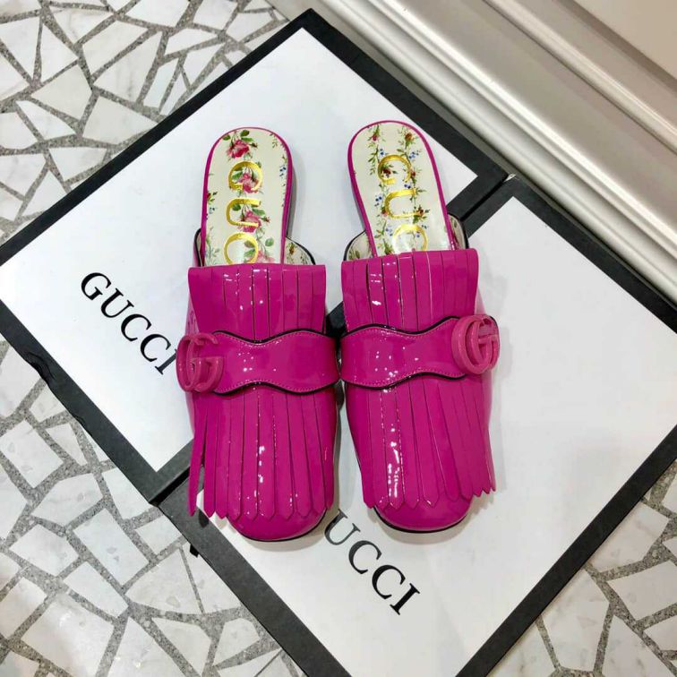 GG Women Leather Slippers