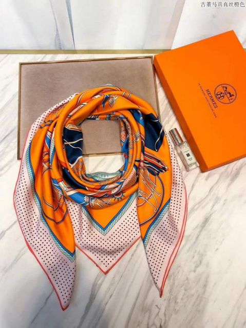 Hermes 2018 18mm Orange Women Scarves