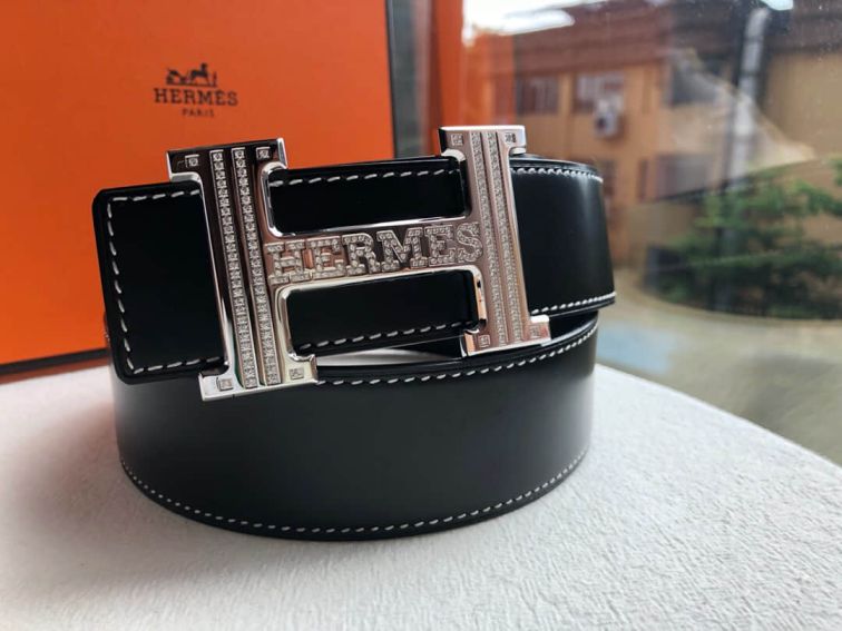 Hermes 38mm H logo Leather Reversible Men Belts