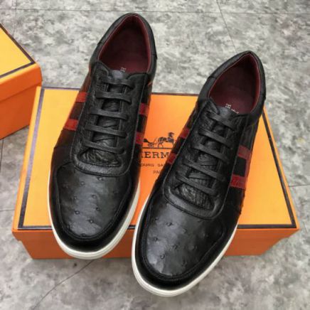 Hermes 2018 Men Leather Sneakers