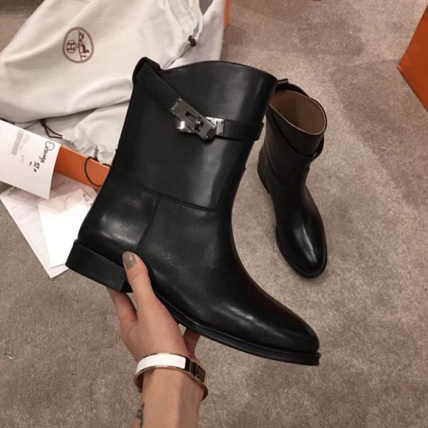 Hermes 2018 Classic Leather kelly Women Boots