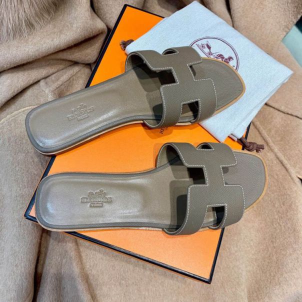 Hermes Classic Slippers Epsom Women Shoes