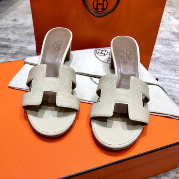 Hermes Classic Heel Epsom Women Slippers