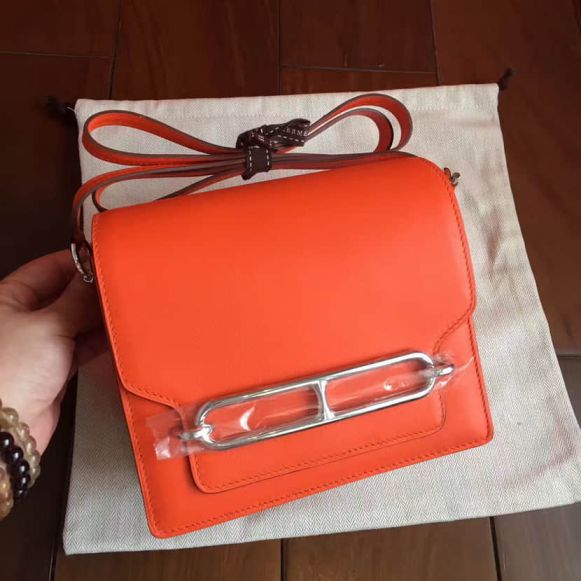 Hermes Roulis Orange swif 19cm Women Shoulder Bags