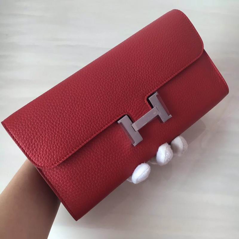 hermes red long wallet