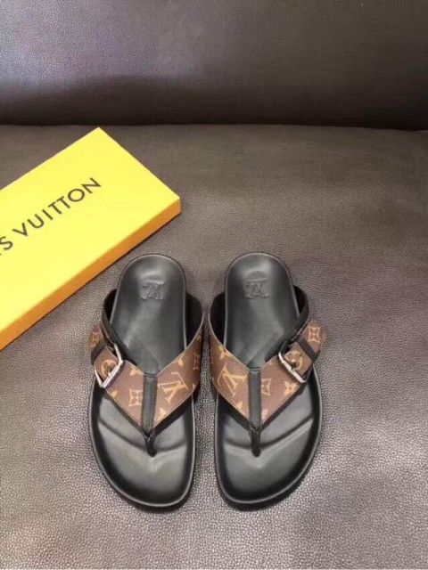 LV Men Causal Leather Slippers