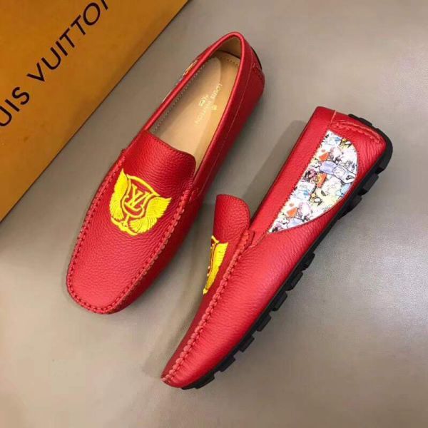 2018 LV Embroidery Causal Men Driver Shoes