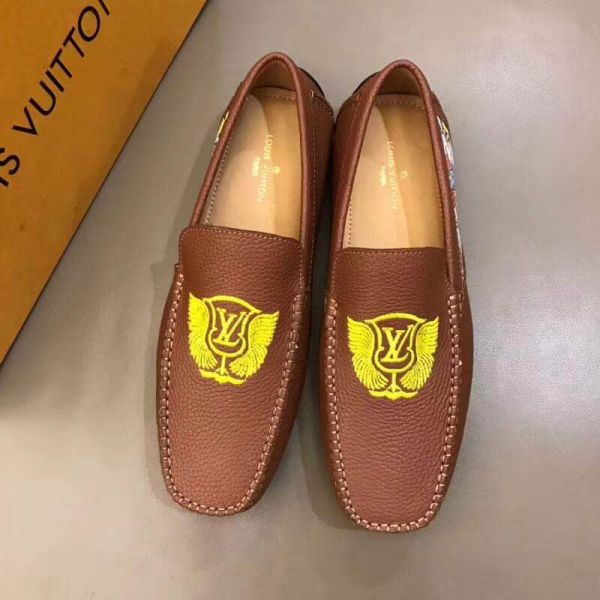 2018 LV Embroidery Causal Men Driver Shoes