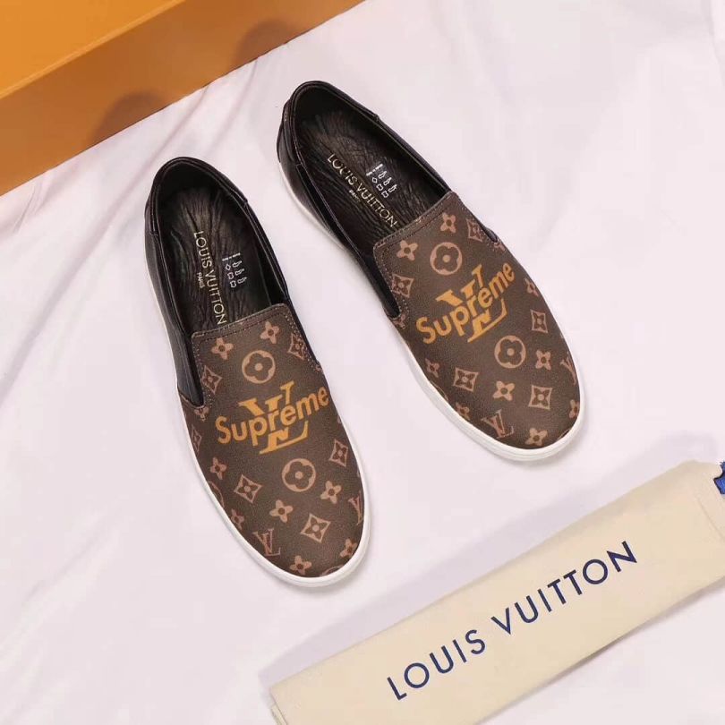 LV X Supreme 2018 Causal Men Loafers