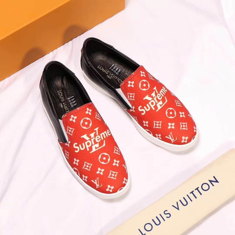 LV X Supreme 2018 Causal Men Loafers