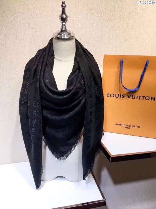 LV Paris 40% Wool Cashmere Silk Square Women Scarves