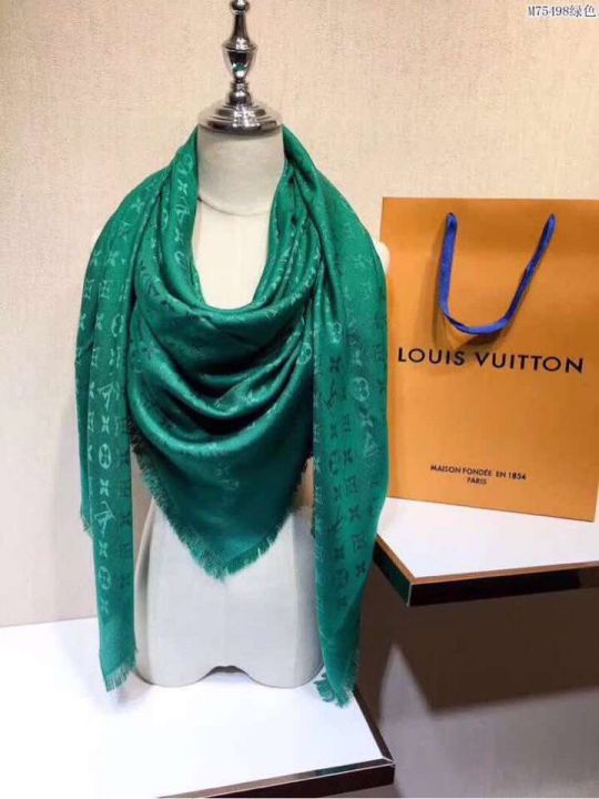 LV Paris 40% Wool Cashmere Silk Square Women Scarves