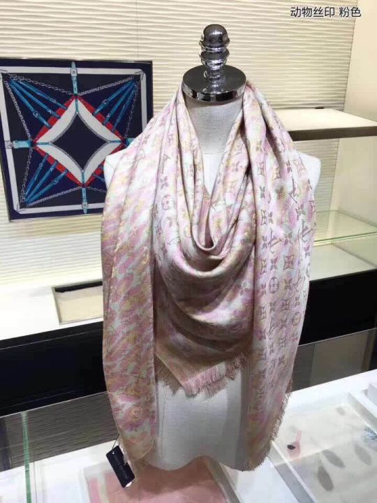 LV Monogram 100% Cashmere Silk Square Women Scarves