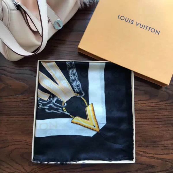 LV Cashmere Wool Silk Square Women Scarves