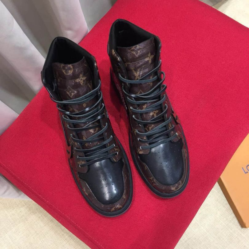 2018 LV Leather Boots Men Sandals