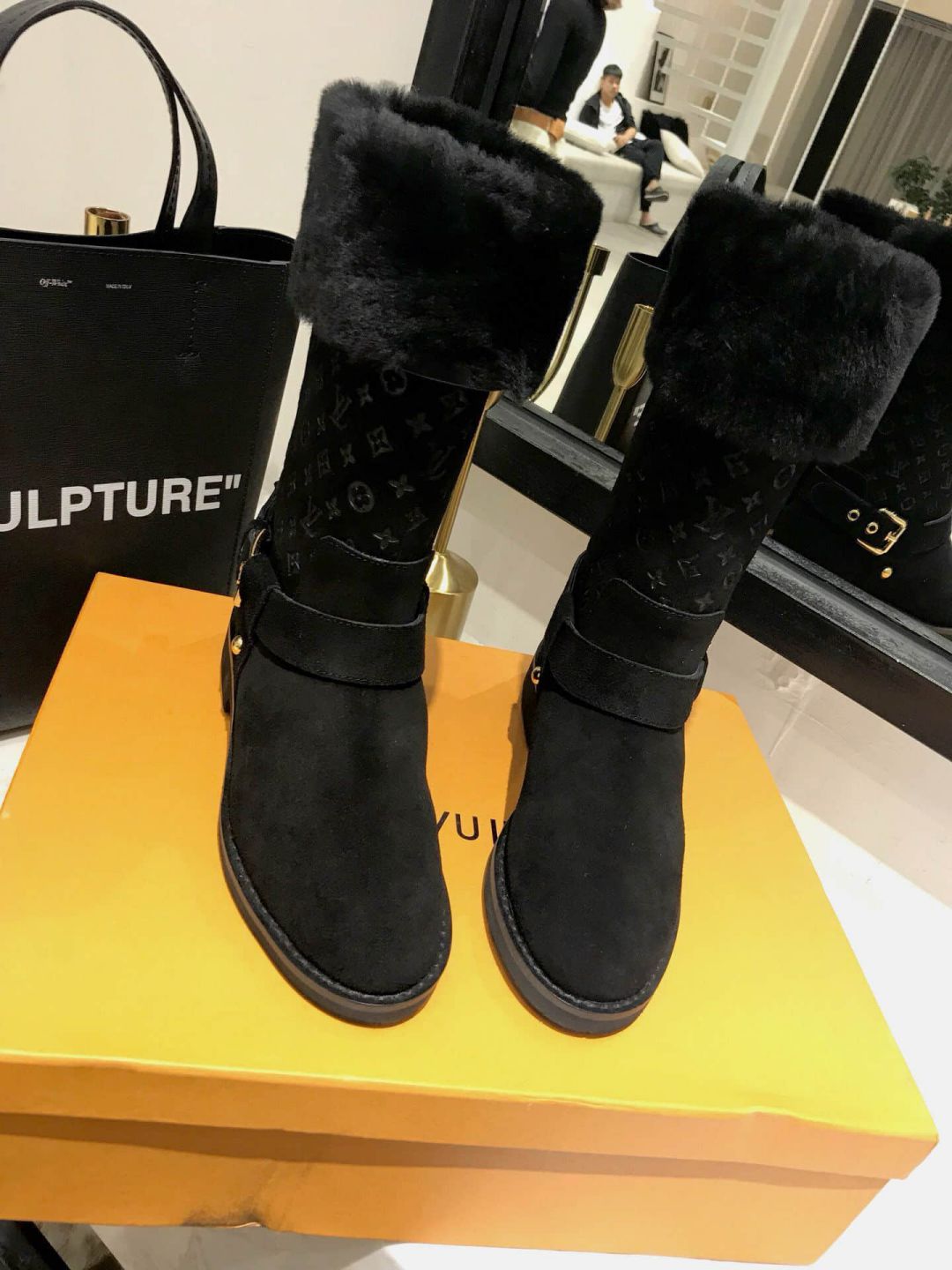 2018 LV Wool Boots Women Sandals