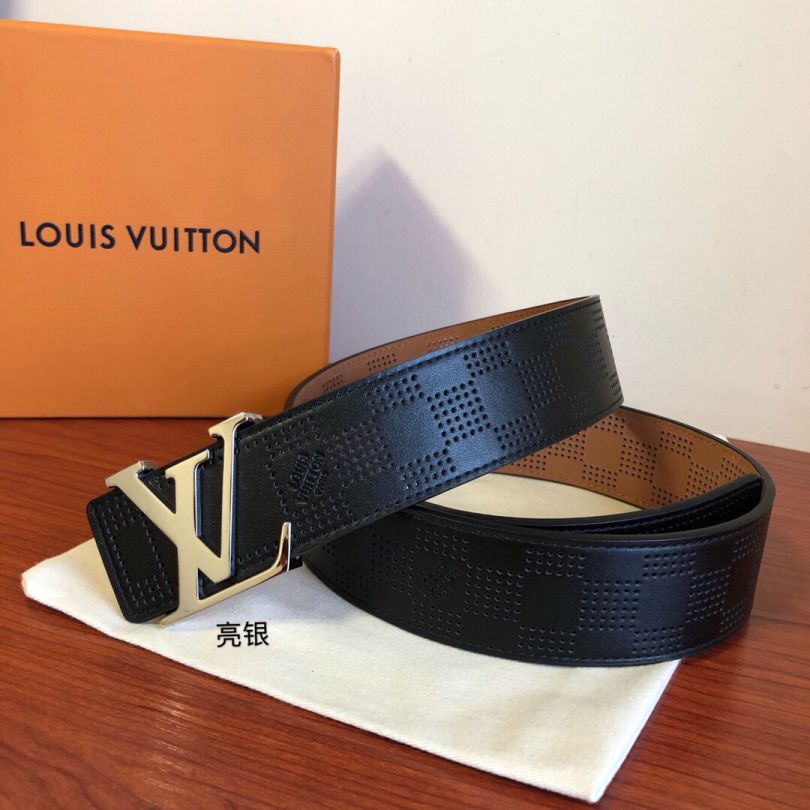 LV Leather 4.0cm Men Belts