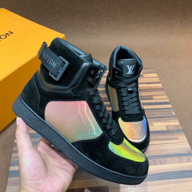 2019 LV Monogram Suede Leather RIVOLI Men Sneakers