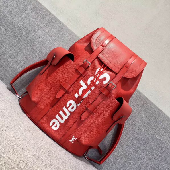 LV supreme Limited Edition Red Epi Backpack Bags