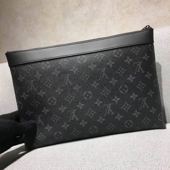 LV 2018 Black Grey Clutch Bags