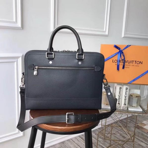 LV Blue Utah Leather CANYON M51591 Briefcases