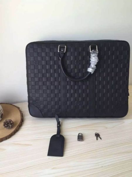 LV N41146 Men Leather Briefcases