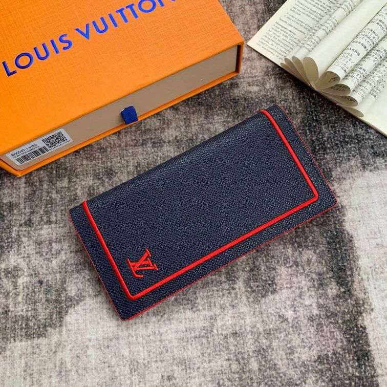 LV M66540 Red Long Bi-Fold Wallets