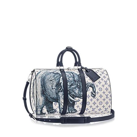 LV KEEPALL 45 with Shoulder Strap Monogram Other Elephants Print M54130 Travel Bags