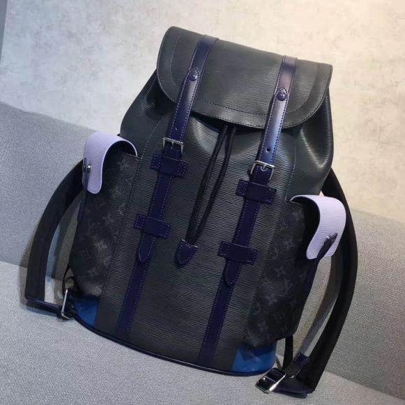 LV 2017 Supreme M41709 Light Blue Blue Backpack Bags