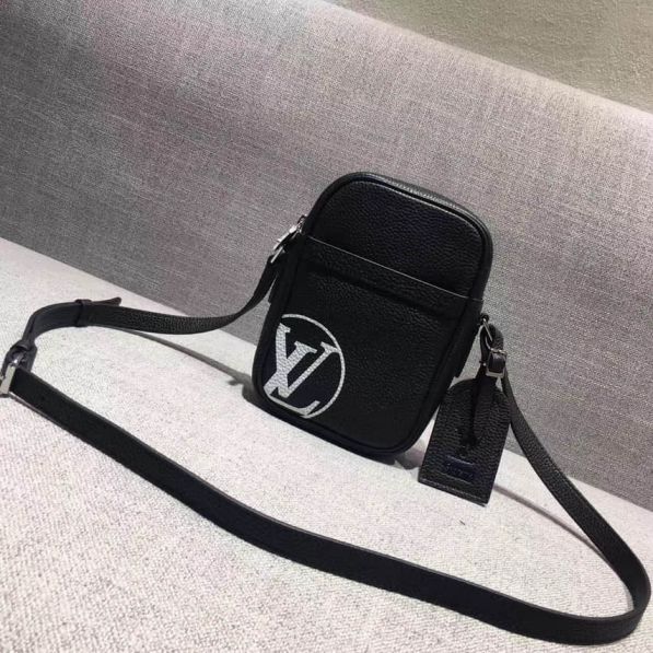 LV Black Leather Supreme Small Crossbody Shoulder Bags
